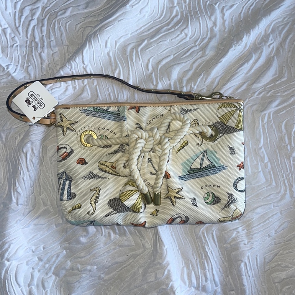 Authentic beach theme small coach purse